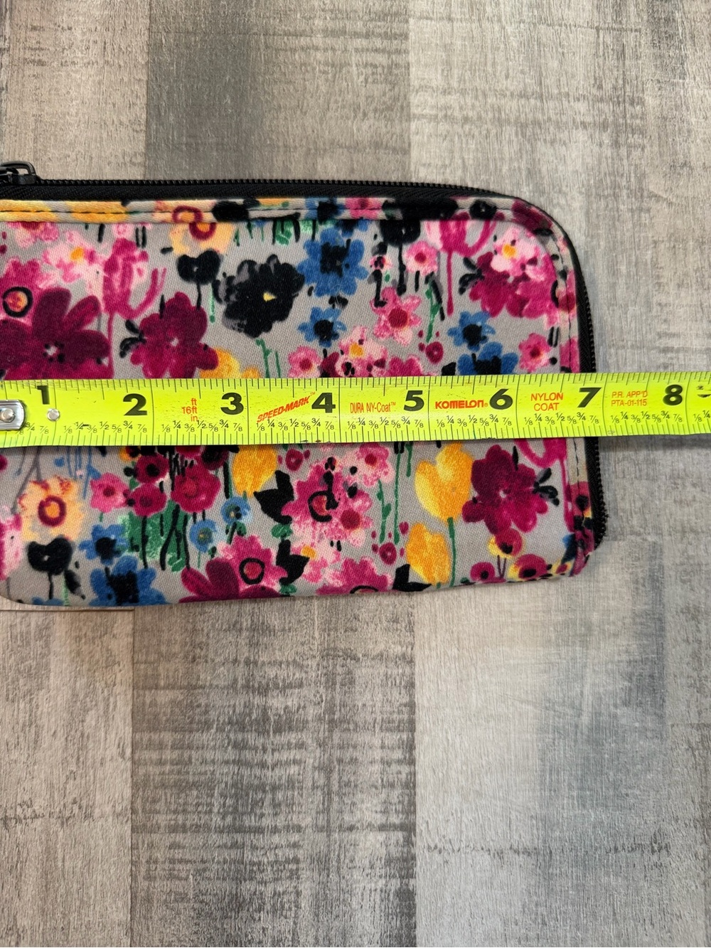 Thirty-One Floral Makeup Bag & Matching Wallet Wristlet Set Gray Pink Blue - Picture 12 of 12
